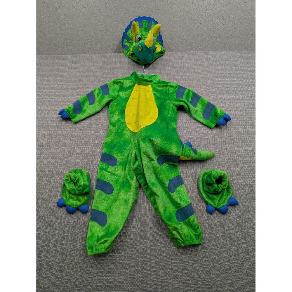 Spooktacular Creations Costume Boys 18-24M Green Triceratops 4 Piece Set